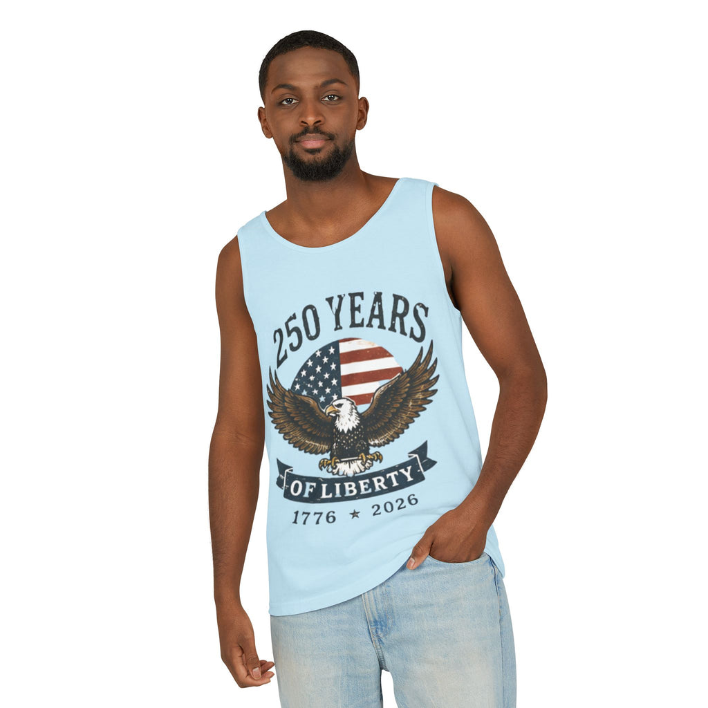 Liberty Eagle Tank Top — America 250 Years of Liberty — 4th of July — Beach, Summer, Tank-top, Freedom
