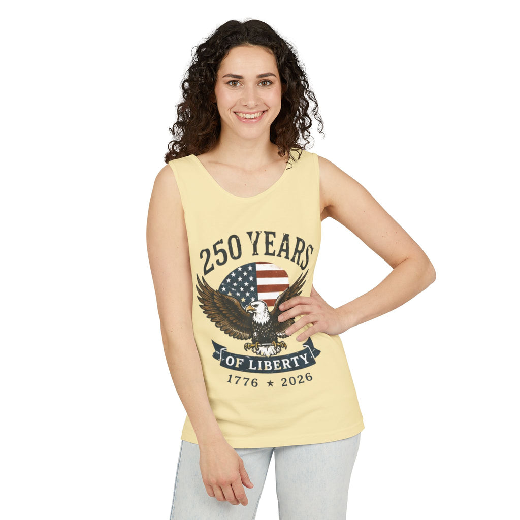Liberty Eagle Tank Top — America 250 Years of Liberty — 4th of July — Beach, Summer, Tank-top, Freedom