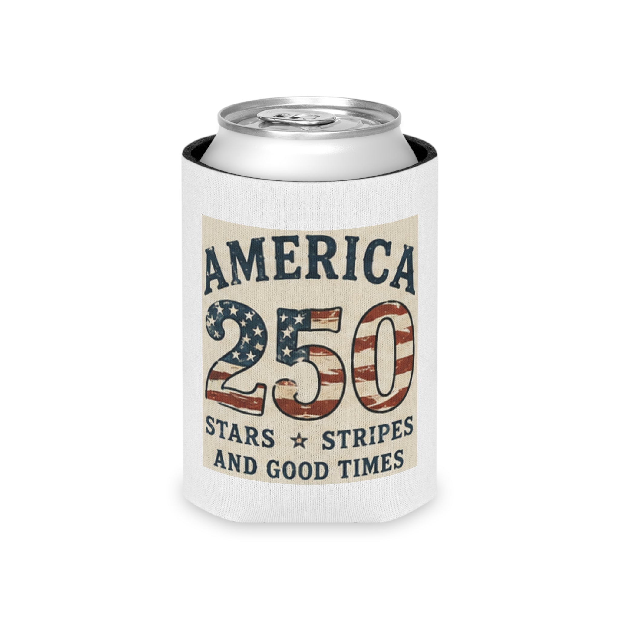 Can Cooler — 'Party Like It's 1776' / 'America 250' Patriotic 4th of July Beverage Koozie — Freedom Huggie