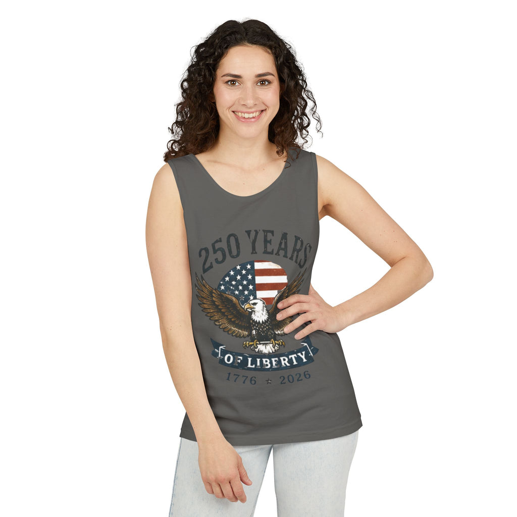 Liberty Eagle Tank Top — America 250 Years of Liberty — 4th of July — Beach, Summer, Tank-top, Freedom