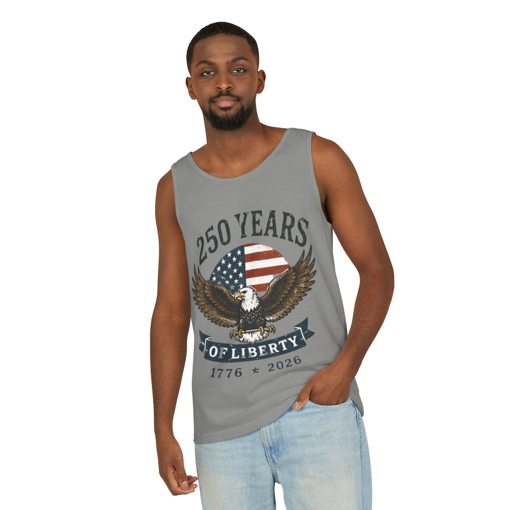 Liberty Eagle Tank Top — America 250 Years of Liberty — 4th of July — Beach, Summer, Tank-top, Freedom