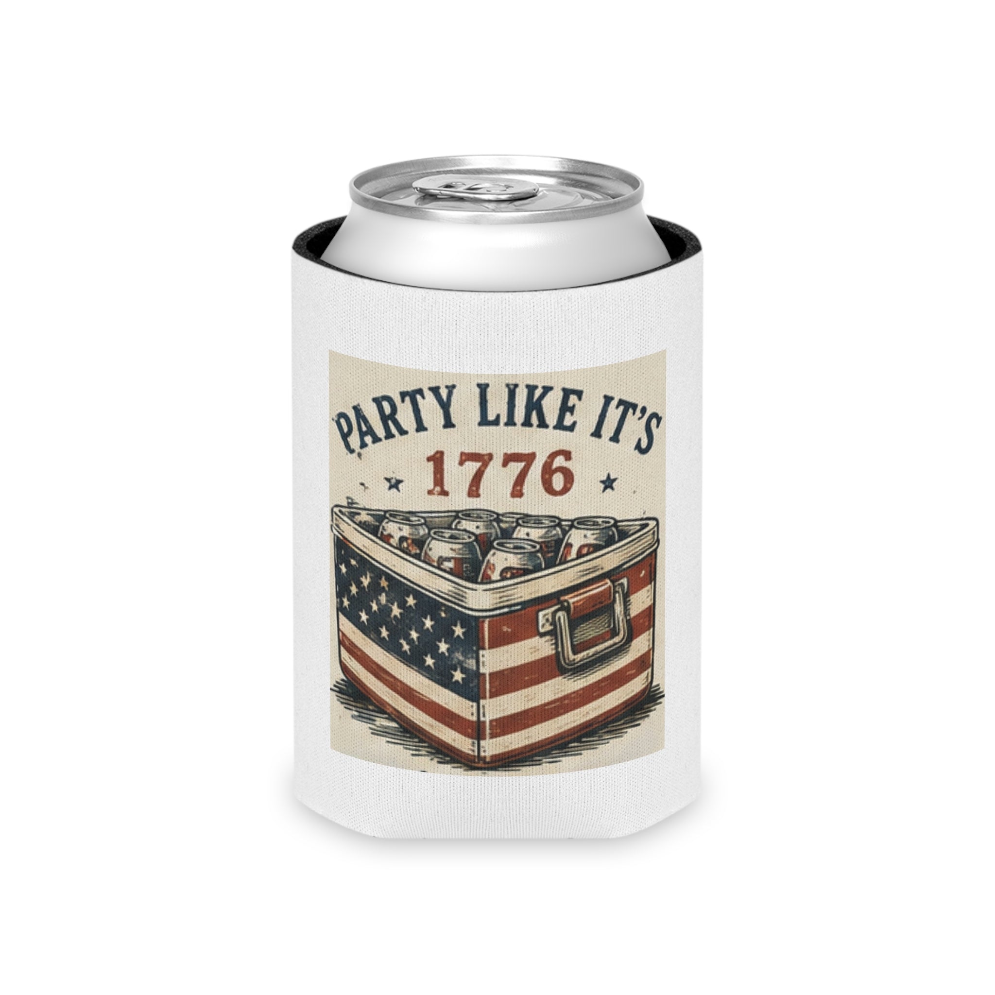 Can Cooler — 'Party Like It's 1776' / 'America 250' Patriotic 4th of July Beverage Koozie — Freedom Huggie