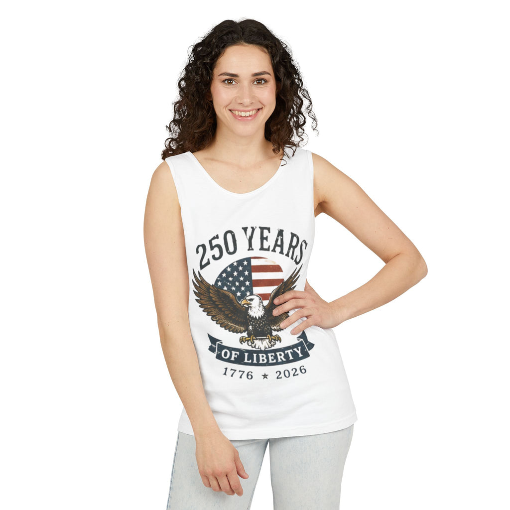 Liberty Eagle Tank Top — America 250 Years of Liberty — 4th of July — Beach, Summer, Tank-top, Freedom