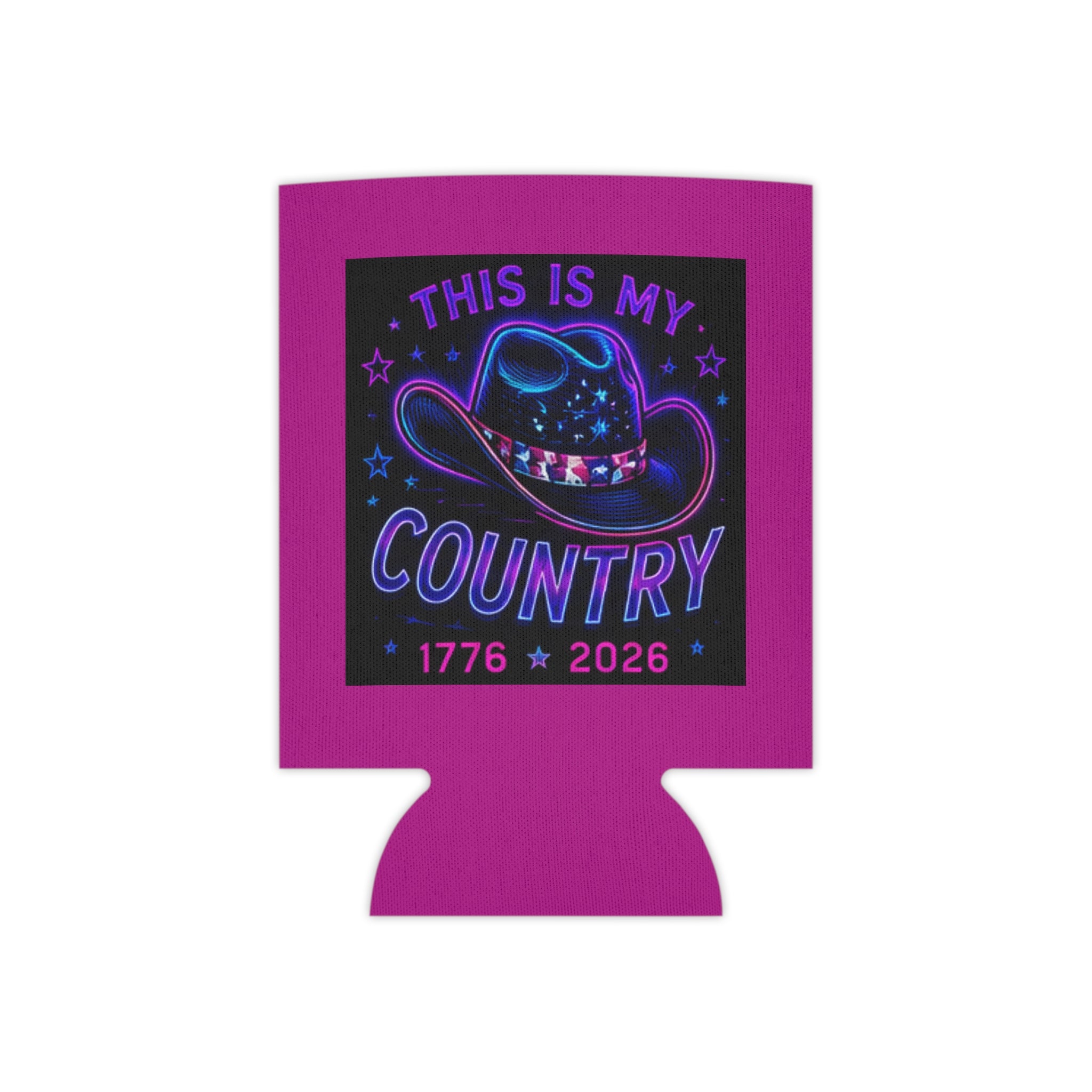 Patriotic Cowboy Can Cooler — "This Is My Country 1776-2026" America, July 4th, Western Koozie