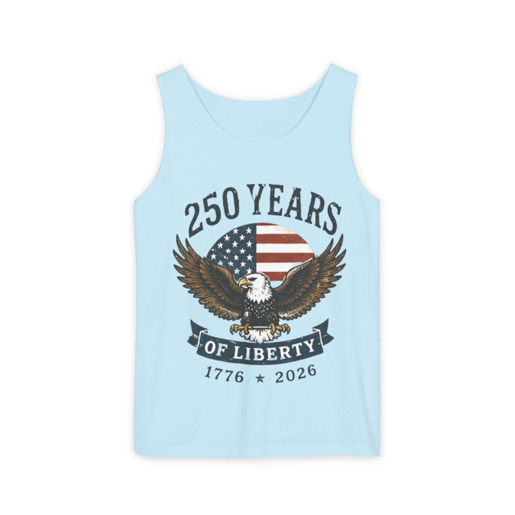Liberty Eagle Tank Top — America 250 Years of Liberty — 4th of July — Beach, Summer, Tank-top, Freedom