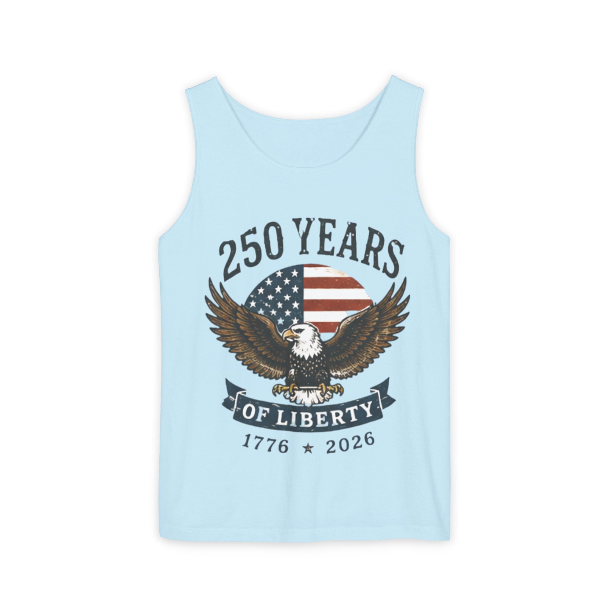 Liberty Eagle Tank Top — America 250 Years of Liberty — 4th of July — Beach, Summer, Tank-top, Freedom