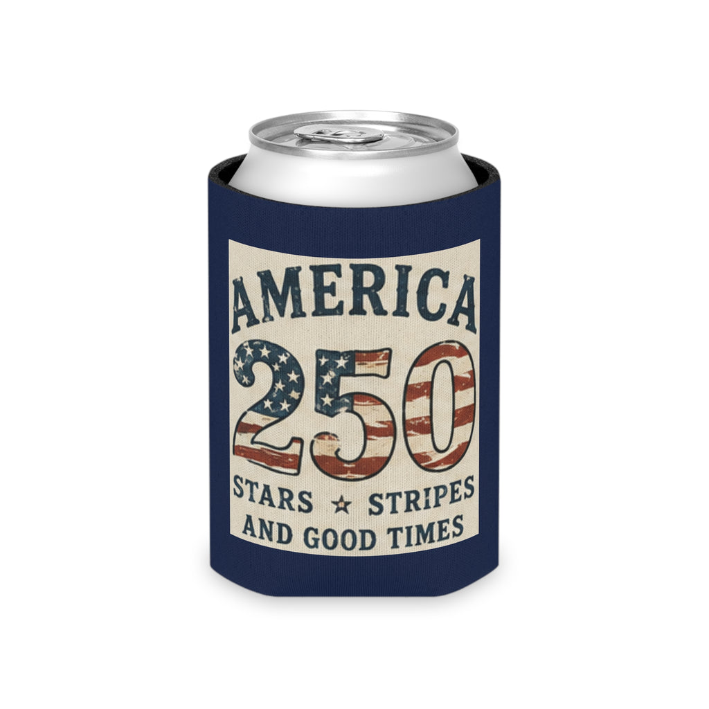 Patriotic Lake Life Can Cooler - "Red White and Lake Blue" / America 250, Koozie, 4th of July