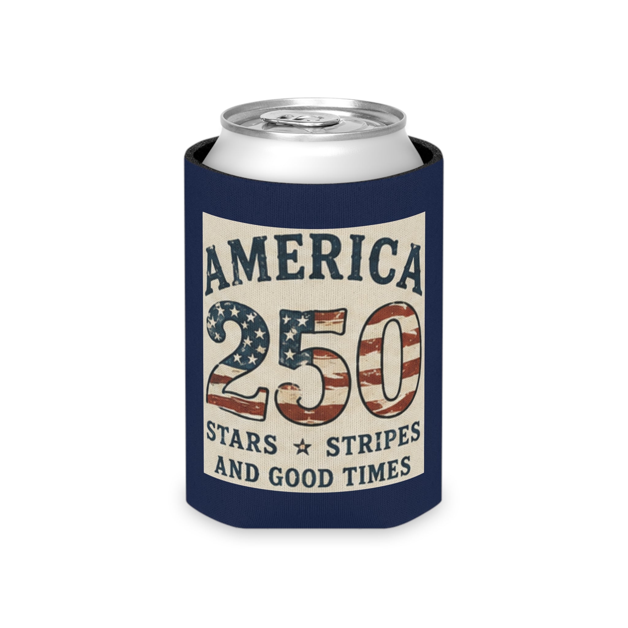 Patriotic Lake Life Can Cooler - "Red White and Lake Blue" / America 250, Koozie, 4th of July