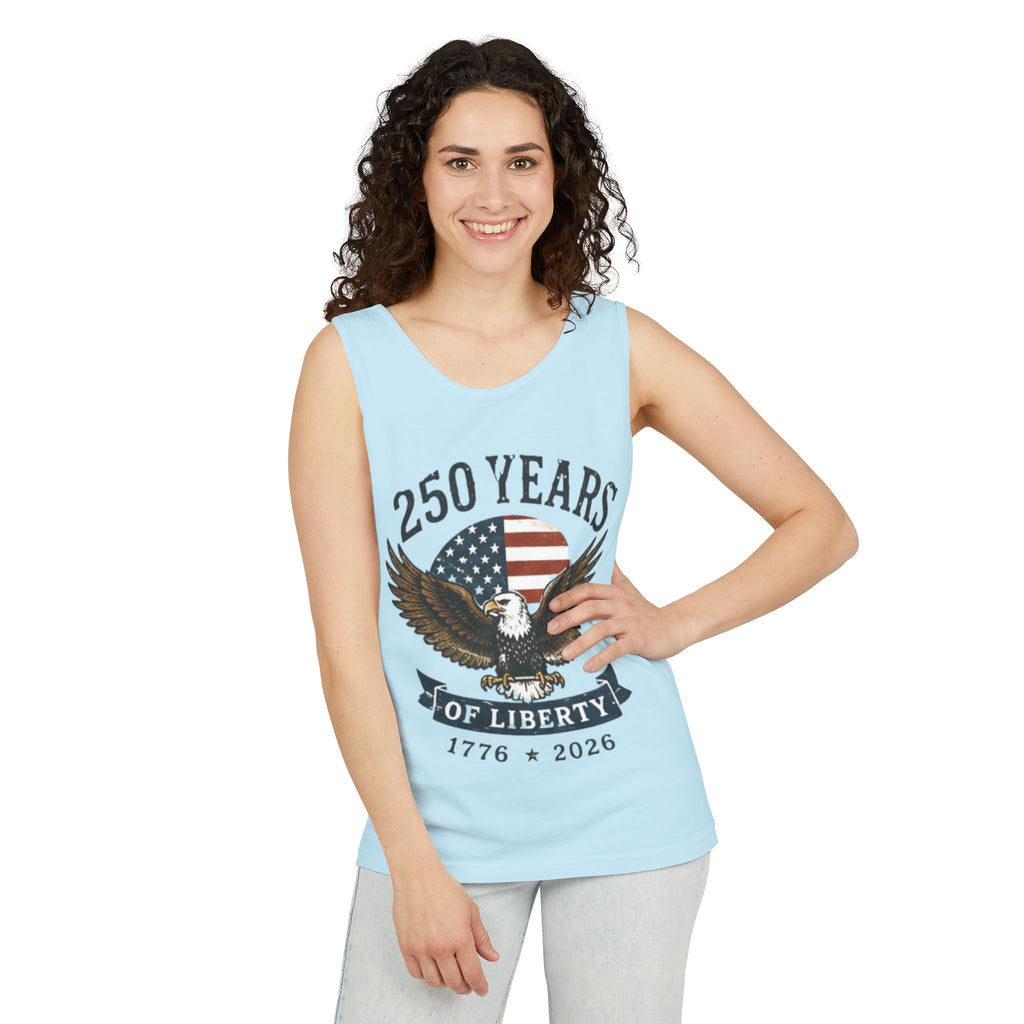 Liberty Eagle Tank Top — America 250 Years of Liberty — 4th of July — Beach, Summer, Tank-top, Freedom