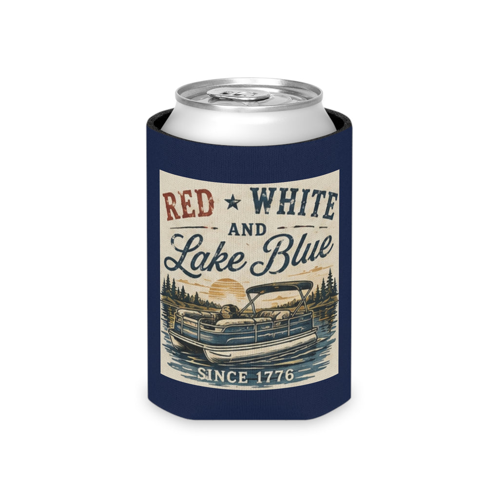 Patriotic Lake Life Can Cooler - "Red White and Lake Blue" / America 250, Koozie, 4th of July