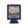 Patriotic Lake Life Can Cooler - "Red White and Lake Blue" / America 250, Koozie, 4th of July