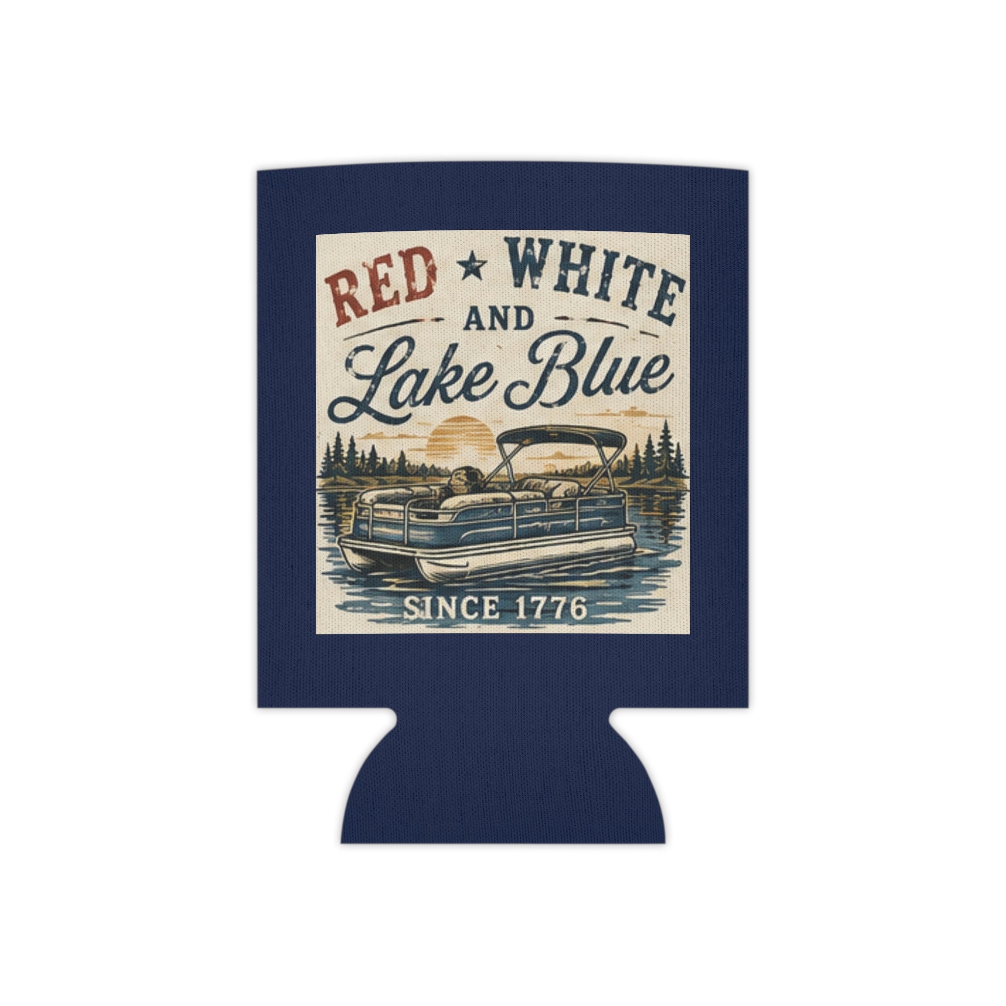 Patriotic Lake Life Can Cooler - "Red White and Lake Blue" / America 250, Koozie, 4th of July