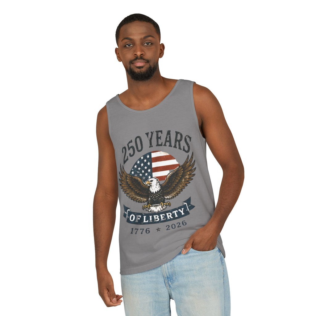 Liberty Eagle Tank Top — America 250 Years of Liberty — 4th of July — Beach, Summer, Tank-top, Freedom