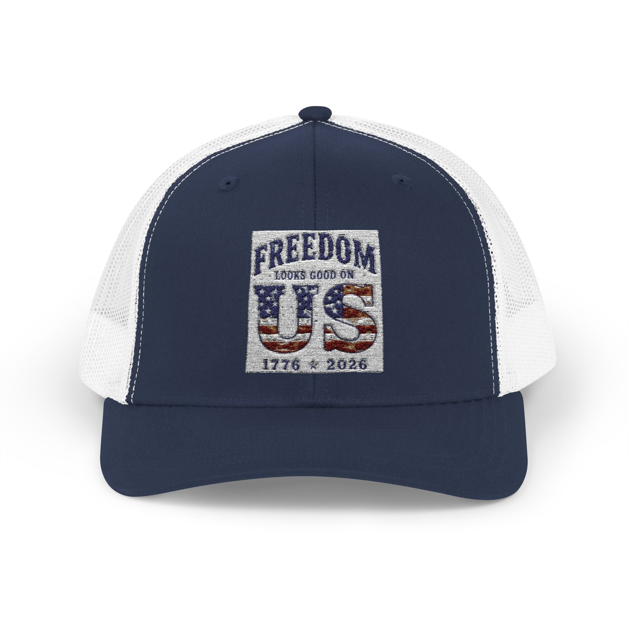 Freedom U.S. Flag Trucker Cap — Patriotic Snapback Hat 4th of July, America 250
