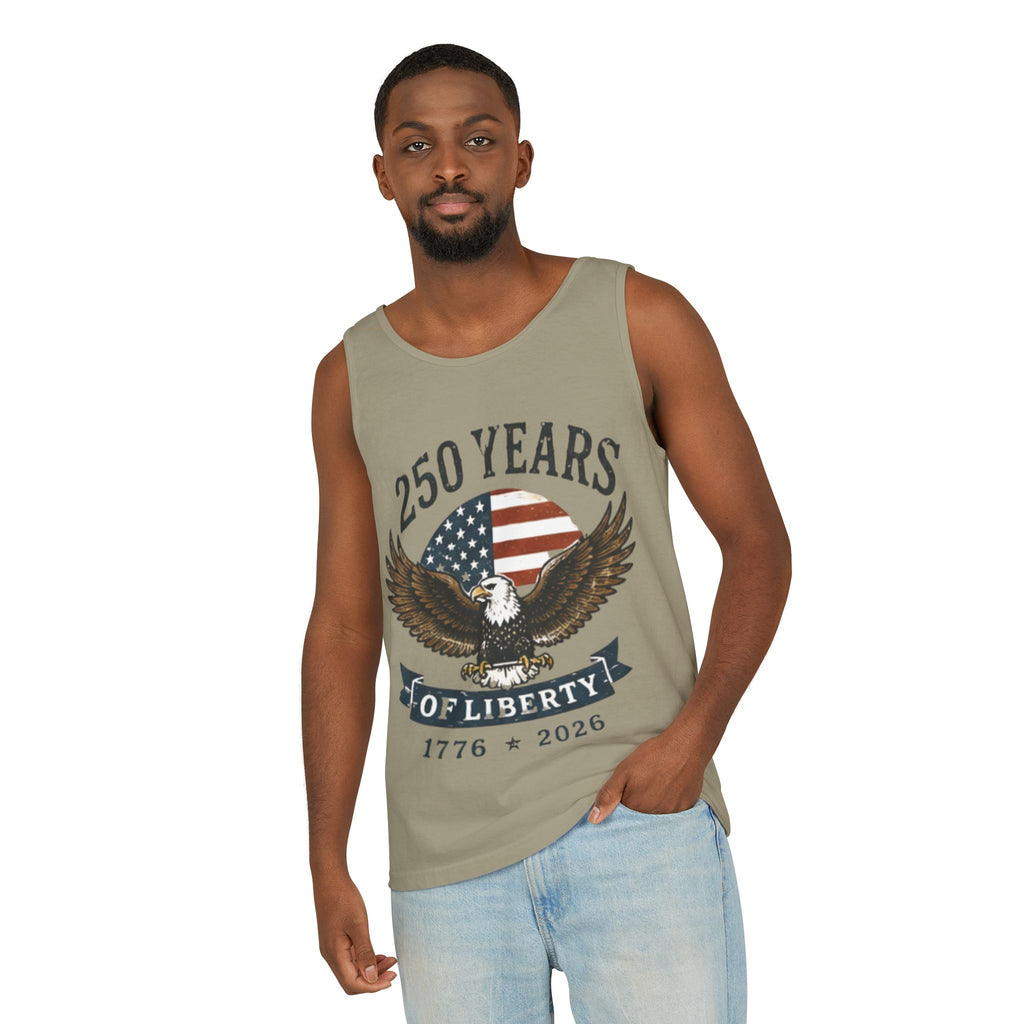 Liberty Eagle Tank Top — America 250 Years of Liberty — 4th of July — Beach, Summer, Tank-top, Freedom