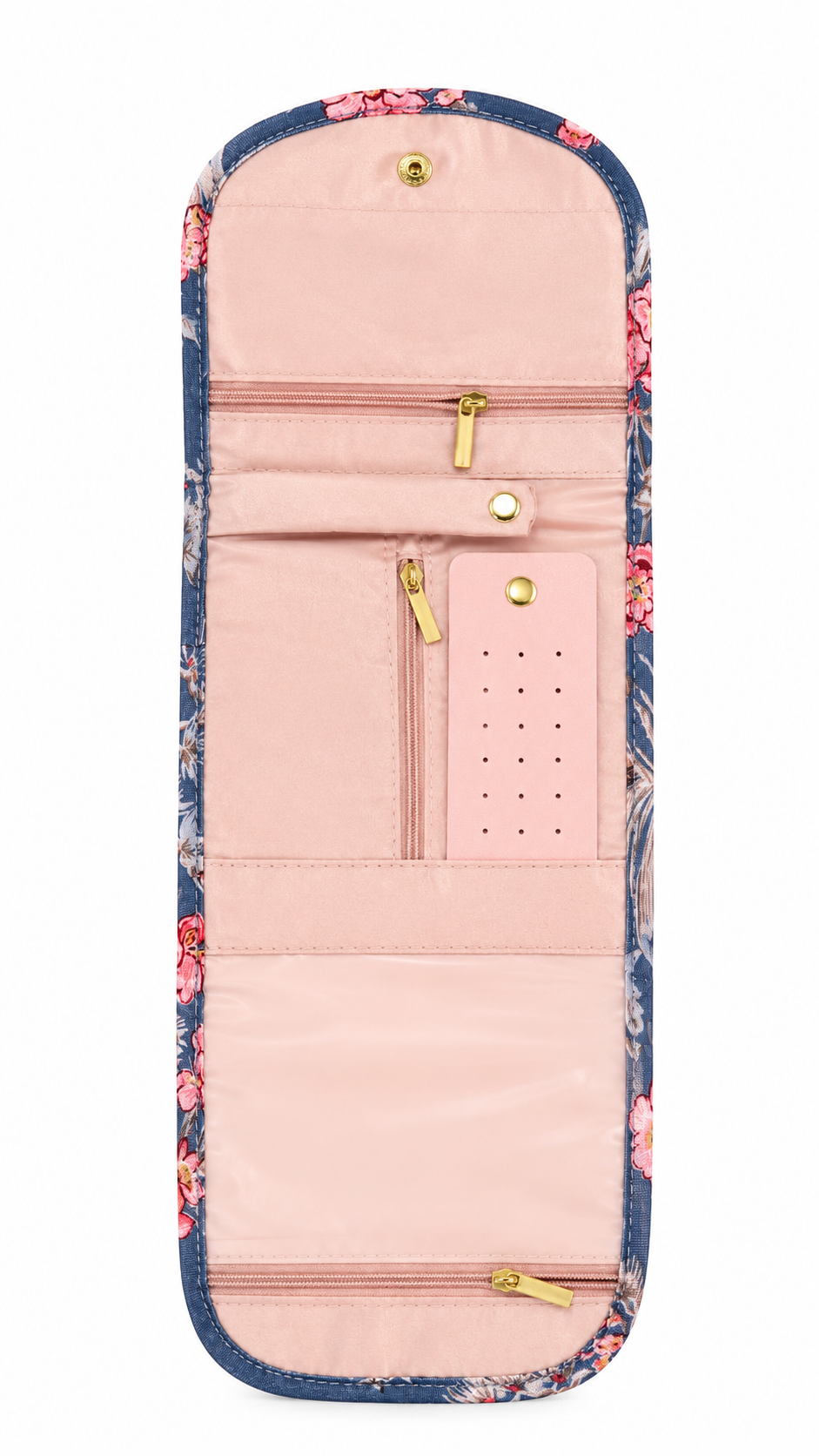 Blue Floral Travel Jewelry Organizer