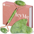 BAIMEI Icyme Gua Sha & Jade Roller Facial Tools Face Roller and Gua Sha Set for Puffiness and Redness Reducing Skin Care Routine, Self Care for Men Women - Green
